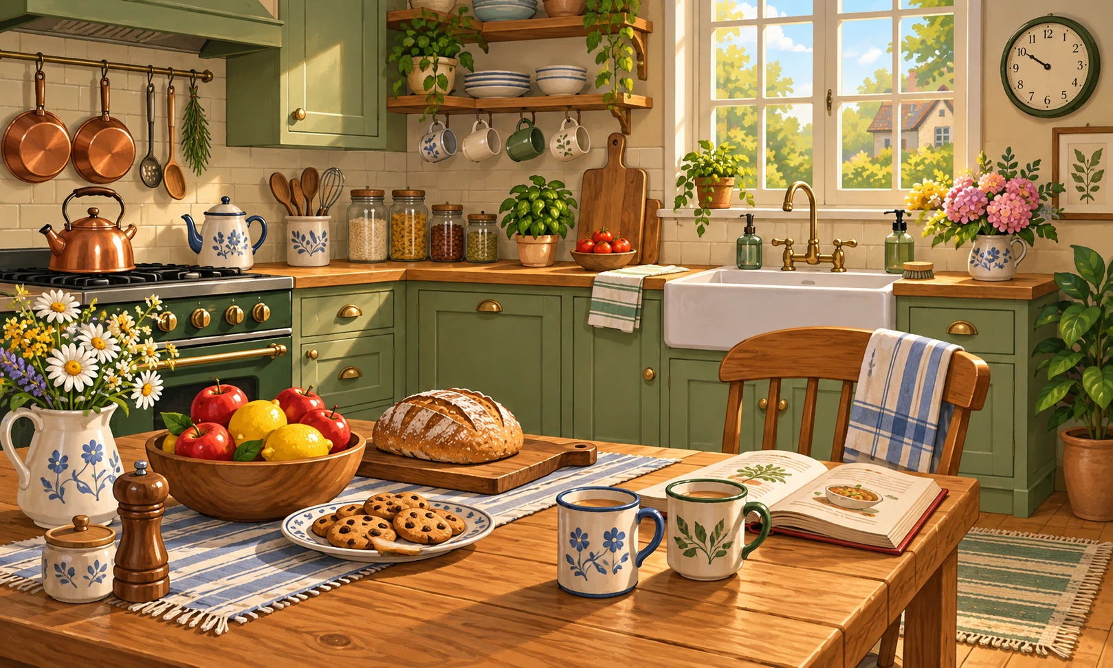 Warm illustrated kitchen scene from Sharp Eye